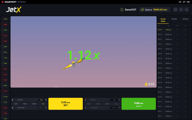 Gameplay de JetX - Avion explosé en plein vol